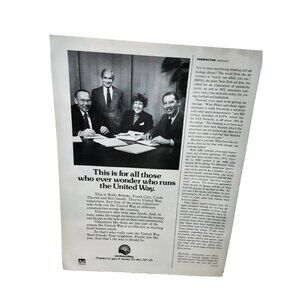 1985 United Way It Works For All Of Us Original Print Ad